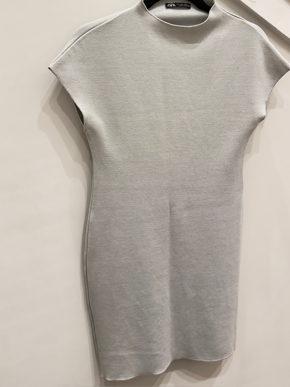 Zara Light Gray Midi Knit Dress